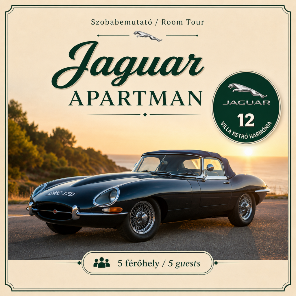 Villa Retro Harmónia – Jaguar szoba (6 férőhelyes)