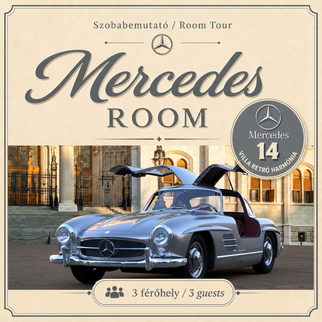 Villa Retro Harmónia – Mercedes szoba (4 férőhelyes)