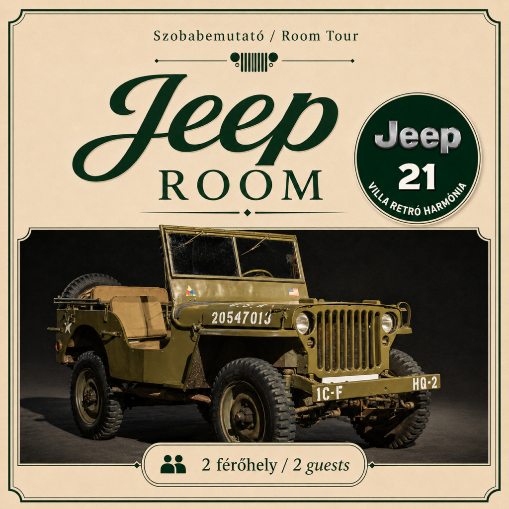 Villa Retro Harmónia – Jeep szoba (2 férőhelyes)
